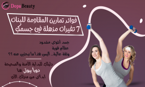 صورة فتاتين يقومان بتمارين المقاومة وبالجانب الثاني شرح مبسط عن مضمون المقال