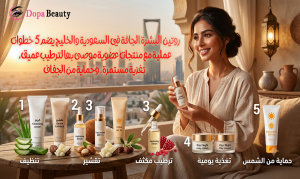 صورة فيها فتاة تجلس بقرب النافذة تستعمل كريمات ومرطبات وسيرومات وتوضح فكرة المقال